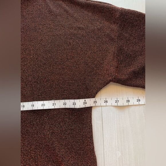 IC by Connie K Medium Rust Black Metallic Bateau Neck Tunic - Picture 8 of 12